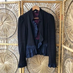 Free People Knit Ruffle Jacket